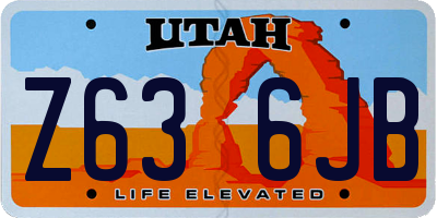 UT license plate Z636JB