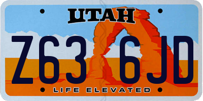 UT license plate Z636JD