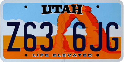 UT license plate Z636JG