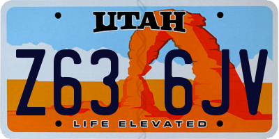 UT license plate Z636JV