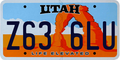 UT license plate Z636LU