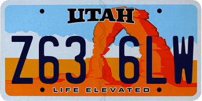 UT license plate Z636LW
