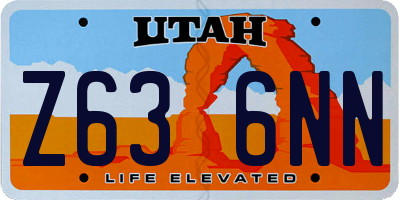 UT license plate Z636NN