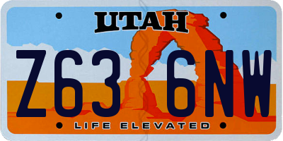 UT license plate Z636NW