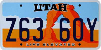 UT license plate Z636OY