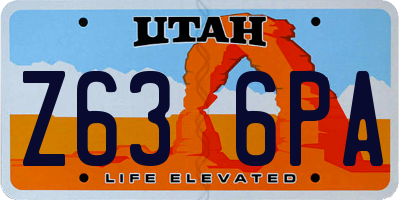 UT license plate Z636PA