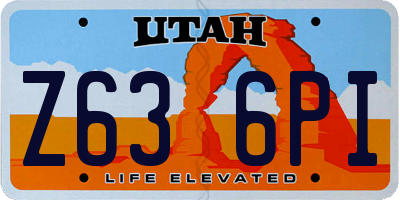 UT license plate Z636PI