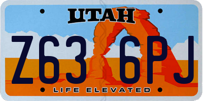 UT license plate Z636PJ