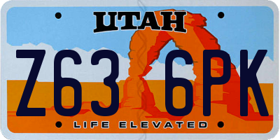 UT license plate Z636PK