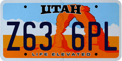 UT license plate Z636PL