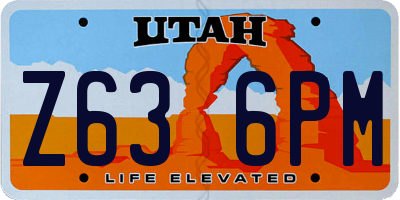 UT license plate Z636PM