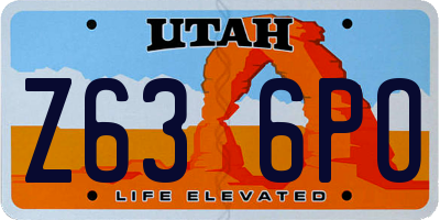 UT license plate Z636PO