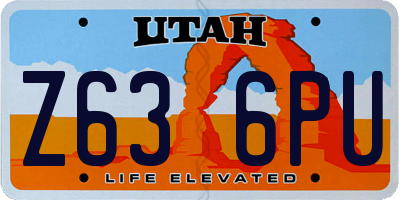 UT license plate Z636PU