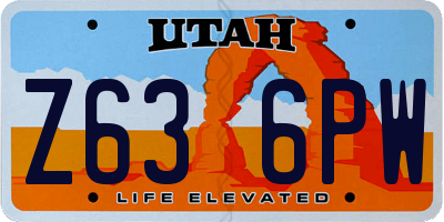 UT license plate Z636PW