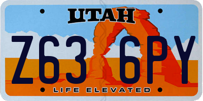 UT license plate Z636PY