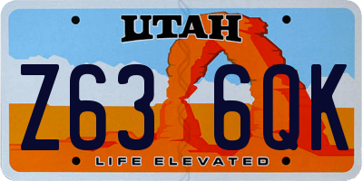UT license plate Z636QK