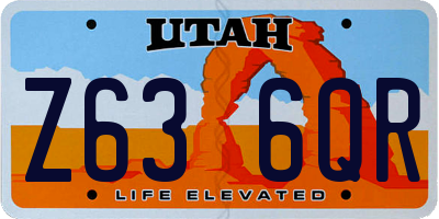 UT license plate Z636QR