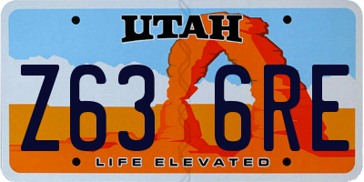 UT license plate Z636RE