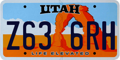 UT license plate Z636RH