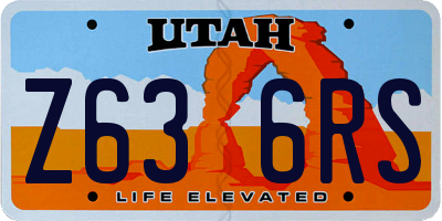 UT license plate Z636RS