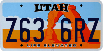 UT license plate Z636RZ