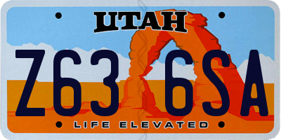 UT license plate Z636SA