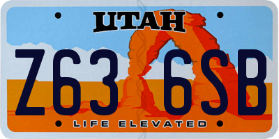 UT license plate Z636SB