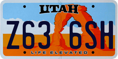 UT license plate Z636SH