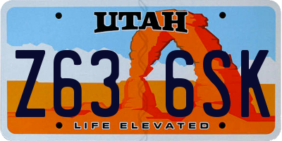 UT license plate Z636SK