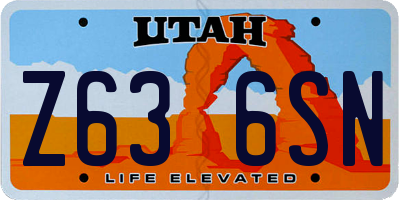 UT license plate Z636SN