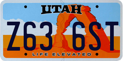 UT license plate Z636ST