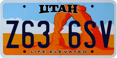 UT license plate Z636SV