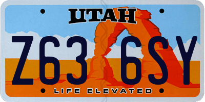 UT license plate Z636SY