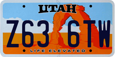 UT license plate Z636TW