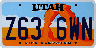 UT license plate Z636WN