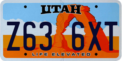 UT license plate Z636XT