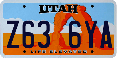 UT license plate Z636YA