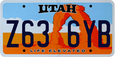 UT license plate Z636YB