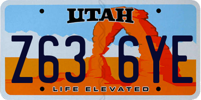 UT license plate Z636YE