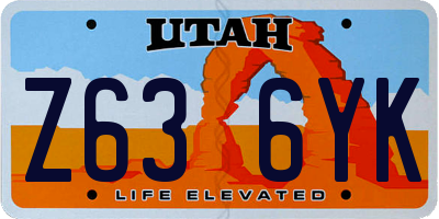 UT license plate Z636YK