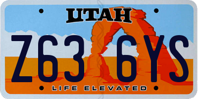 UT license plate Z636YS