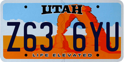 UT license plate Z636YU