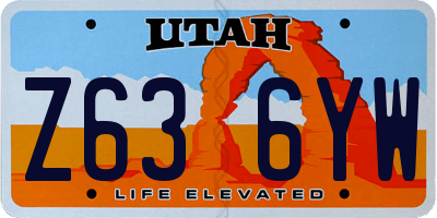 UT license plate Z636YW