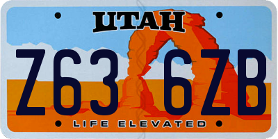 UT license plate Z636ZB