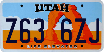 UT license plate Z636ZJ
