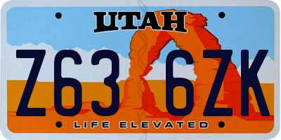UT license plate Z636ZK