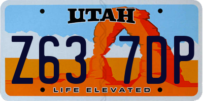 UT license plate Z637DP
