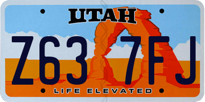 UT license plate Z637FJ