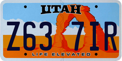 UT license plate Z637IR