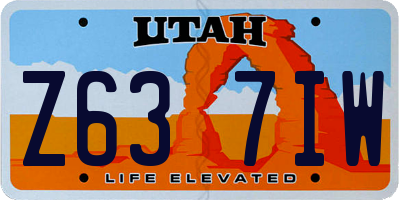 UT license plate Z637IW